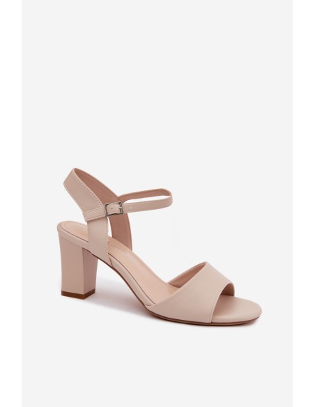 Women's Block Heel Sandals Sergio Leone SK861 Beige