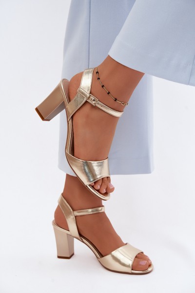 Women's Block Heel Sandals Sergio Leone SK861 Gold
