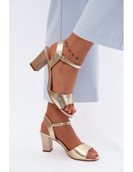 Women's Block Heel Sandals Sergio Leone SK861 Gold