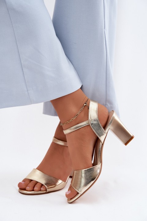 Women's Block Heel Sandals Sergio Leone SK861 Gold