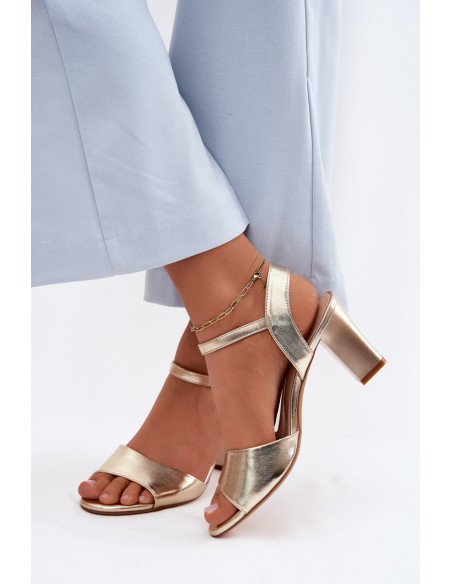 Women's Block Heel Sandals Sergio Leone SK861 Gold