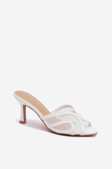 High Heel Pumps with Mesh White Starla