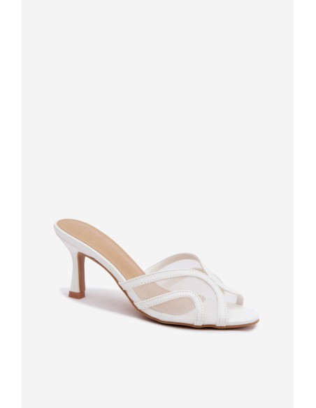 High Heel Pumps with Mesh White Starla