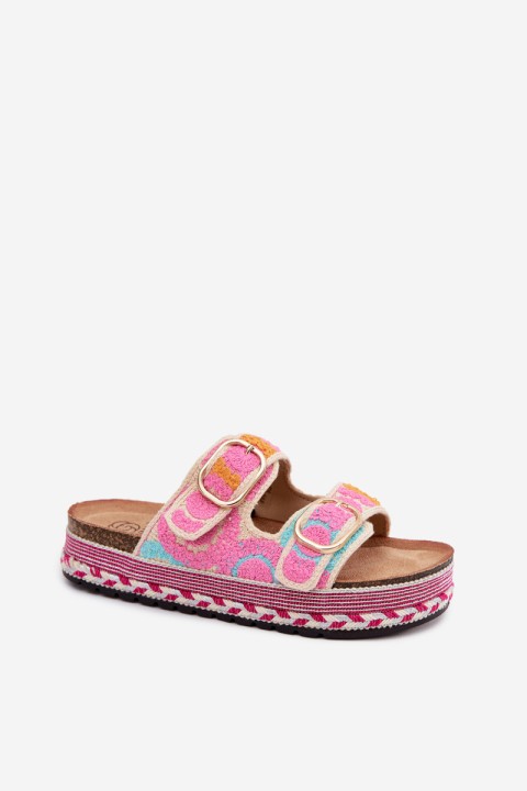 Crochet Platform Sandals With Straps Pink Glimma