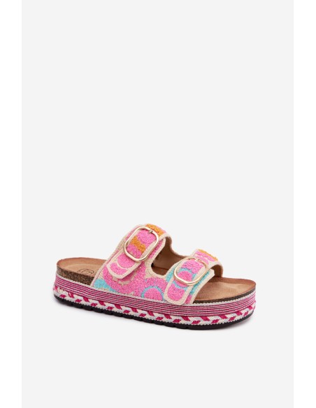 Crochet Platform Sandals With Straps Pink Glimma