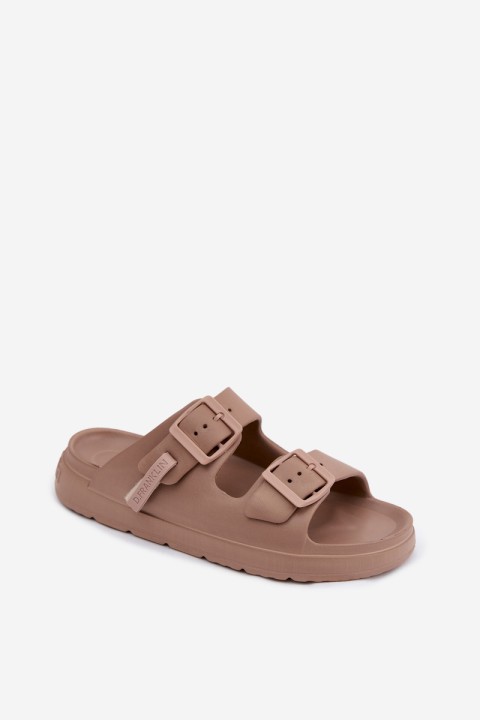 Foam Women's Slides With Buckles D.Franklin DFSH413004 Dark Beige