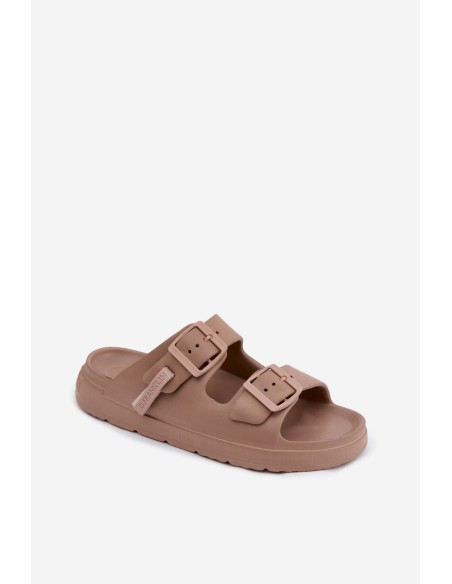 Foam Women's Slides With Buckles D.Franklin DFSH413004 Dark Beige