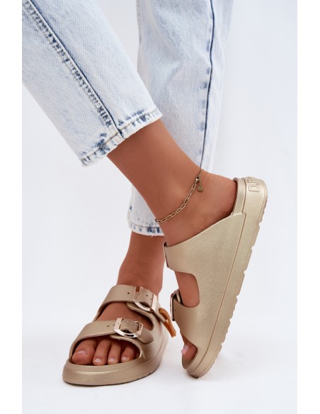 Foam Women's Slides With Buckles D. Franklin DFSH413002 Gold