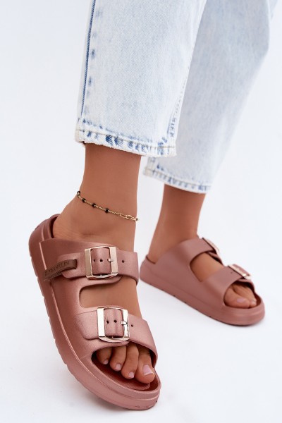 Foam Women's Slides With Clips D.Franklin DFSH413002 Pink Gold