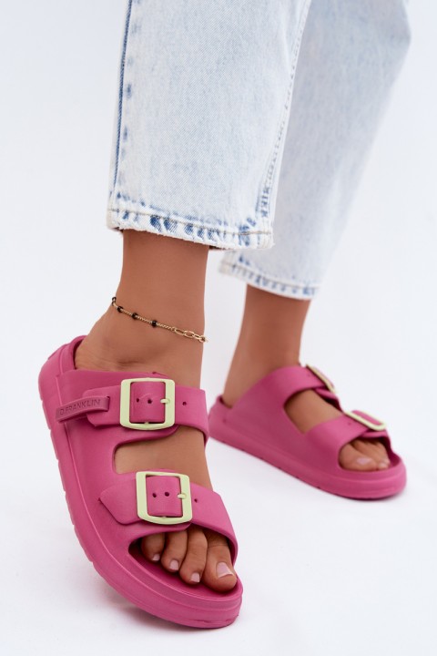 Foam Women's Slides With Buckles D.Franklin DFSH413005 Fuchsia