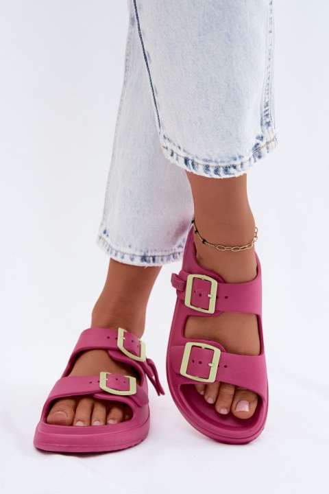 Foam Women's Slides With Buckles D.Franklin DFSH413005 Fuchsia