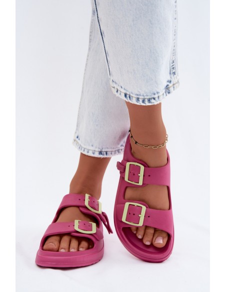 Foam Women's Slides With Buckles D.Franklin DFSH413005 Fuchsia