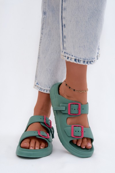 Women's Foam Slides With Buckles D.Franklin DFSH413005 Marine