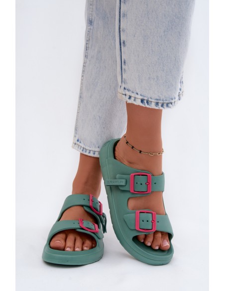 Women's Foam Slides With Buckles D.Franklin DFSH413005 Marine