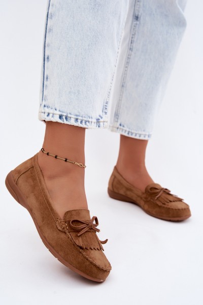 Women's Moccasins Made of Natural Suede Camel Vantae