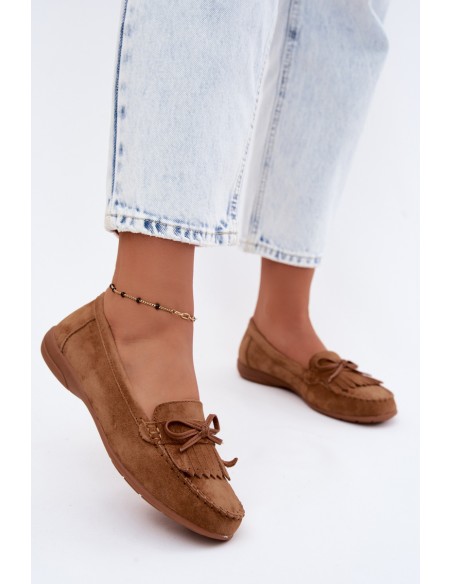 Women's Moccasins Made of Natural Suede Camel Vantae