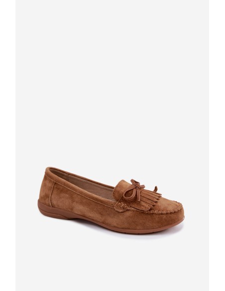 Women's Moccasins Made of Natural Suede Camel Vantae