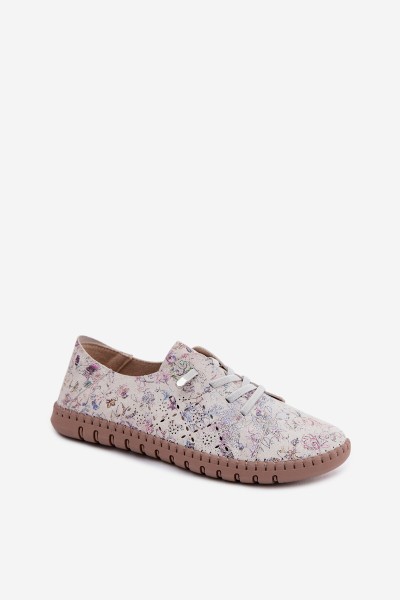 Patterned Openwork Shoes Made of Natural Suede Multicolor Flaria 2