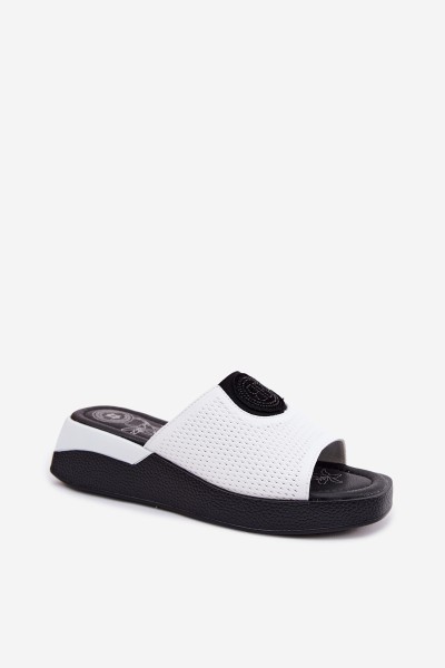 Leather Women's Platform Sandals White Fablee 2