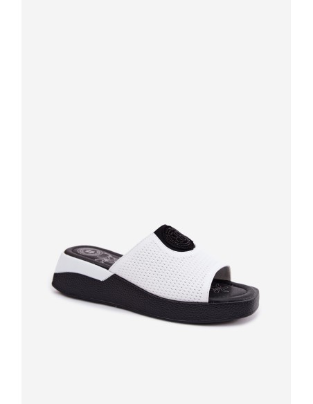 Leather Women's Platform Sandals White Fablee