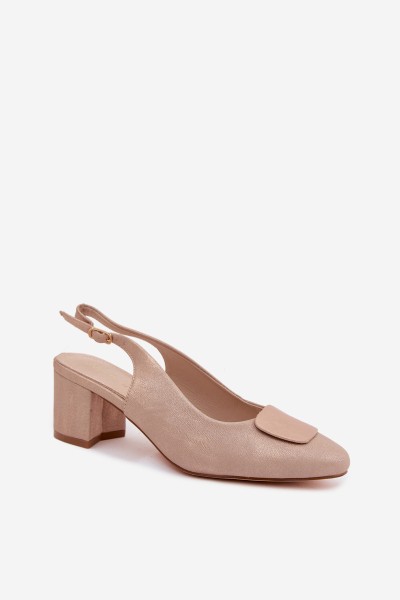 Women's Block Heel Sandals Decorative Pink Gold Maden 2