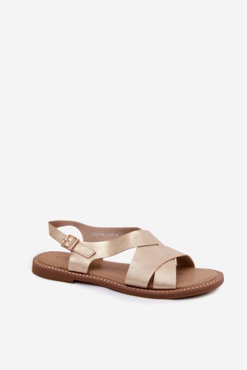 Women's Flat Gold Sandals Blinga