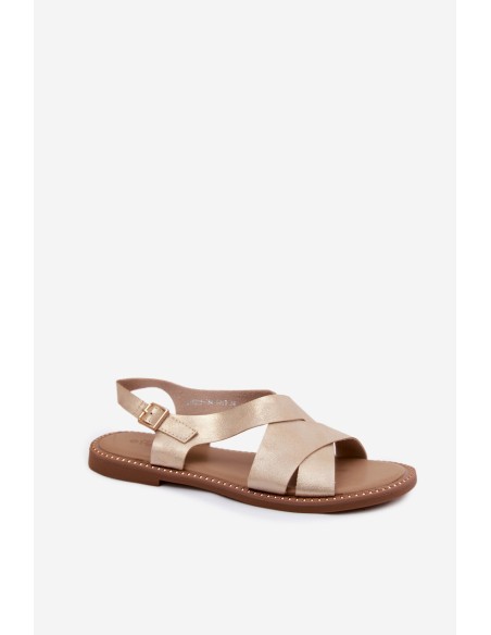 Women's Flat Gold Sandals Blinga