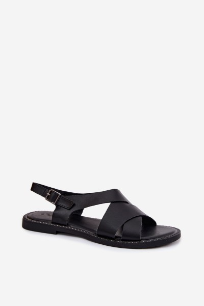 Women's Flat Black Sandals Blinga 2