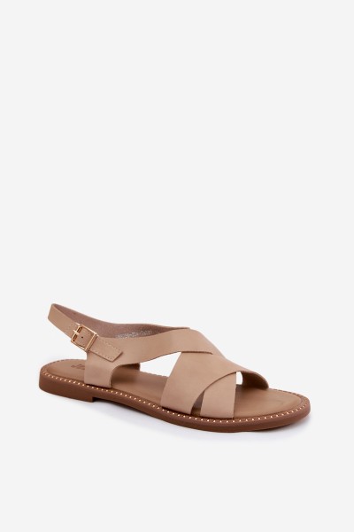 Women's Flat Beige Sandals Blinga 2