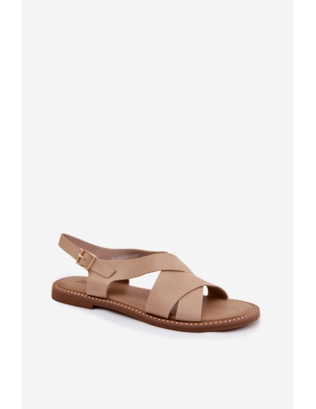 Women's Flat Beige Sandals Blinga
