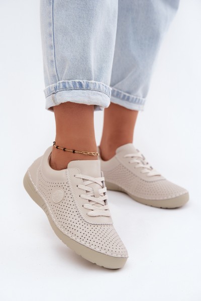 Leather Women's Lace-up Light Beige Derby Bahia
