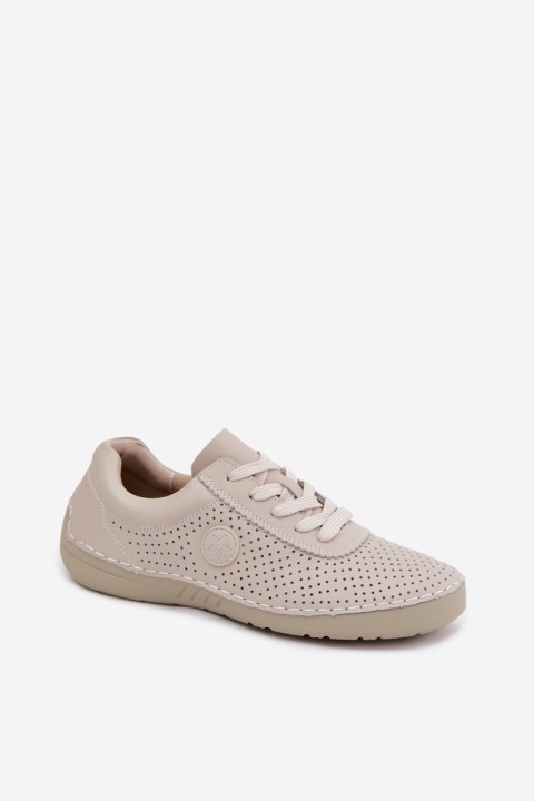 Leather Women's Lace-up Light Beige Derby Bahia