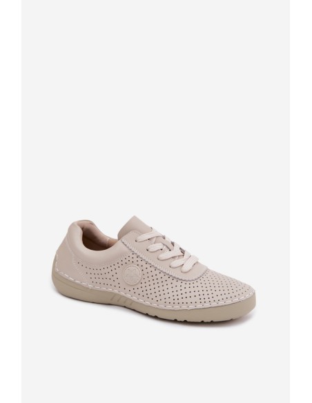 Leather Women's Lace-up Light Beige Derby Bahia