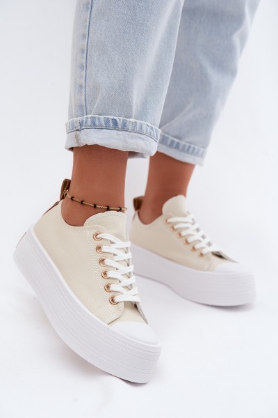 Women's Platform Sneakers Beige Amalfi