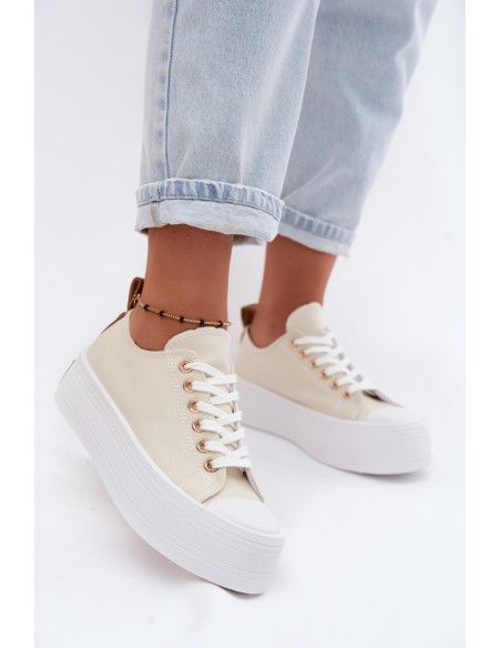 Women's Platform Sneakers Beige Amalfi