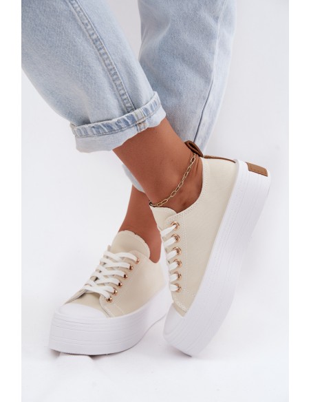 Women's Platform Sneakers Beige Amalfi