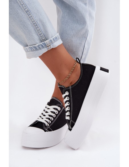 Women's Platform Sneakers Black Amalfi