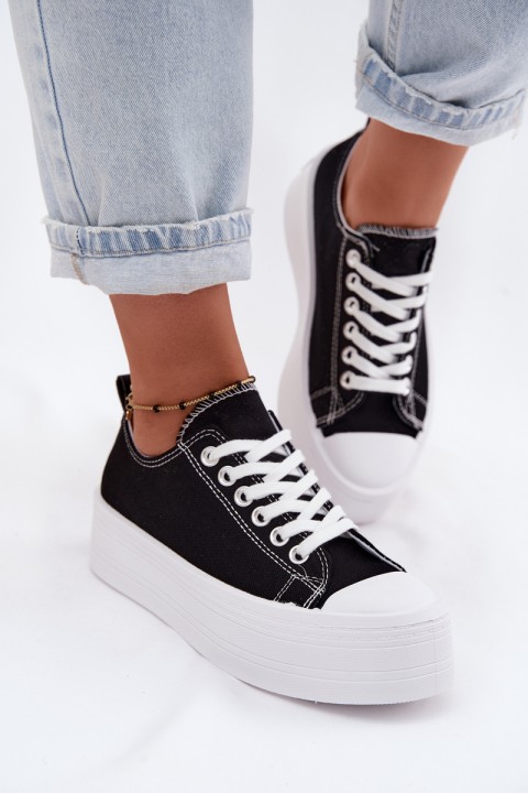 Women's Platform Sneakers Black Amalfi