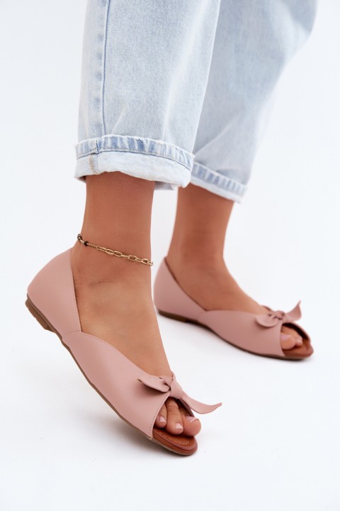 Women's Open-Toe Flat Vinceza 22-17201 Pink