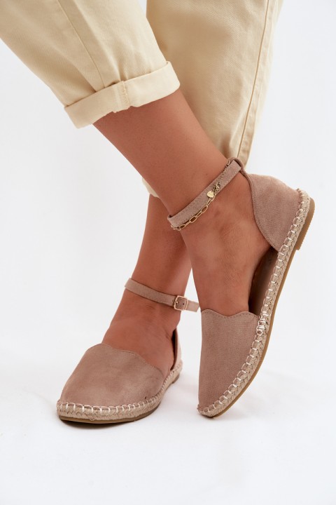 Women's Espadrilles From Faux Suede Vinceza 23-34594 Beige