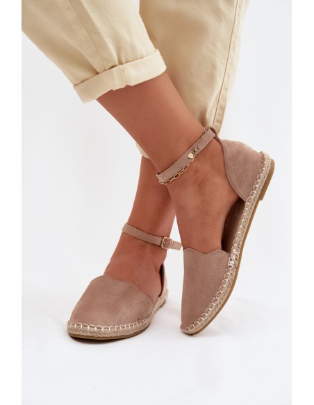 Women's Espadrilles From Faux Suede Vinceza 23-34594 Beige
