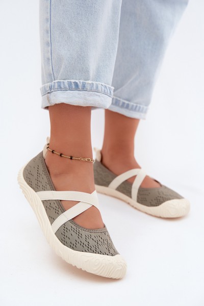 Sporty Ballerinas With Elastic Straps Artiker 58C1904 Green