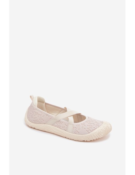 Sporty Ballerinas with Elastic Straps Artiker 58C1902 Light Beige