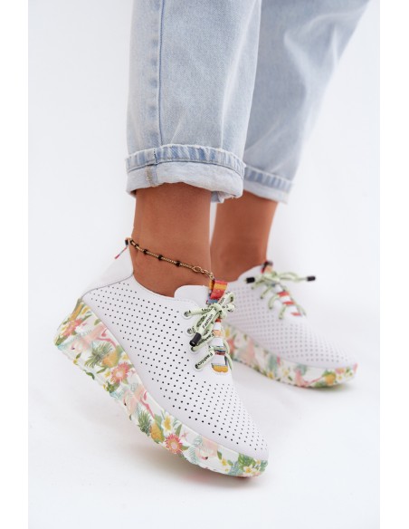 Leather Platform Shoes Artiker 58C0598 White