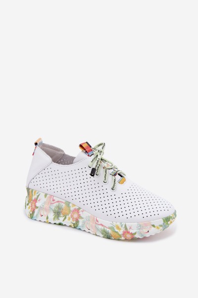 Leather Platform Shoes Artiker 58C0598 White 2