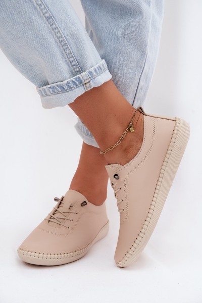 Leather Women's Loafers Artiker 58C3070 Beige
