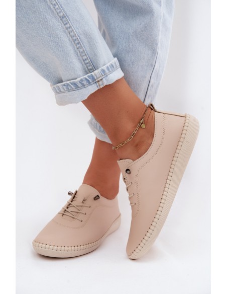 Leather Women's Loafers Artiker 58C3070 Beige