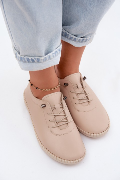 Leather Women's Loafers Artiker 58C3070 Beige