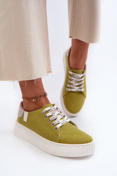 Women's sneakers MEMORY FOAM SYSTEM BIG STAR NN276003 Lime