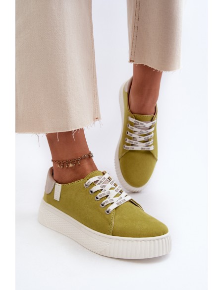 Women's sneakers MEMORY FOAM SYSTEM BIG STAR NN276003 Lime